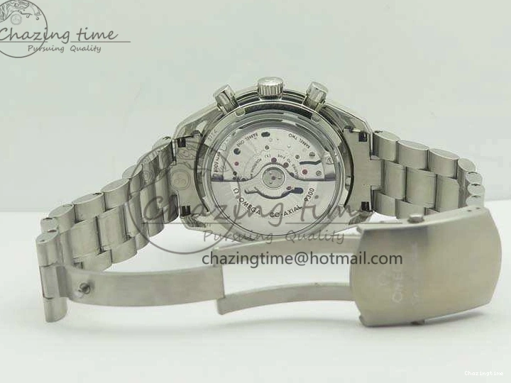 0306 TechFriendly SpeedMaster MoonWatch SS OMF 1:1 Best Edition Black Red Dial On SS Bracelet A9300 V 8092